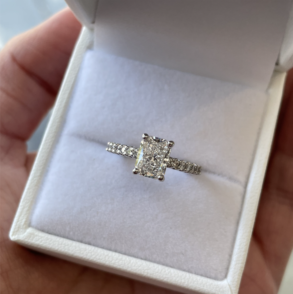 image of a radiant engagement rings